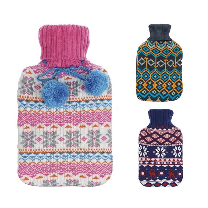Rubber Hot Water Bottle With Knitted Cover