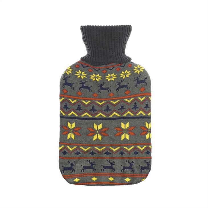 Rubber Hot Water Bottle With Knitted Cover
