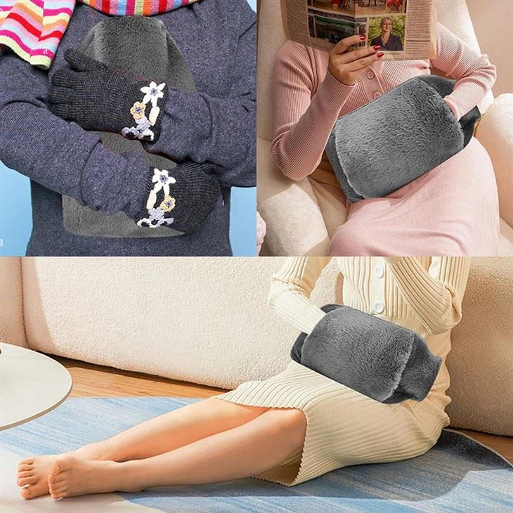 Hand Warm 2l Faux fur Hot Water Bag Cover