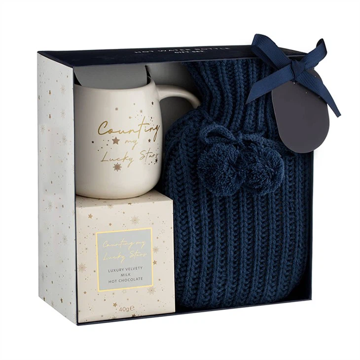 hot water bag knitted cover and cup gift set