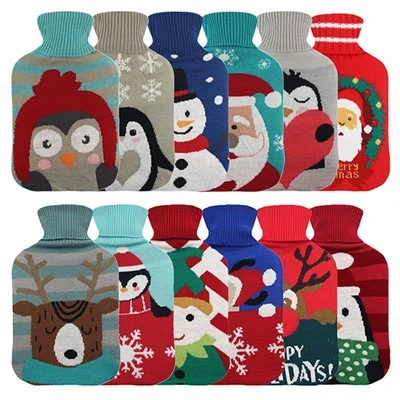 Custom Hot Water Bag Christmas Knitted Covers Holly
