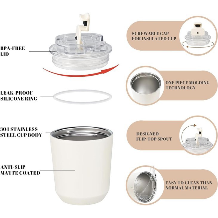 280ml 380ml Leakproof Stainless Steel Insulated Coffee Tumbler Mug factory