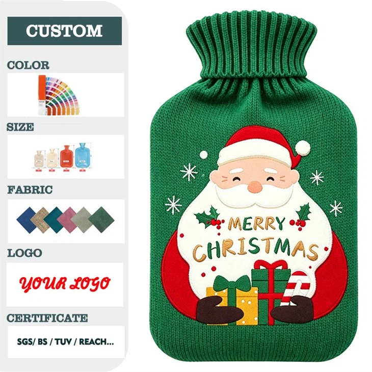 Best Gift Rubber Hot Water Bottle With Christmas Knitted Cover suppliers