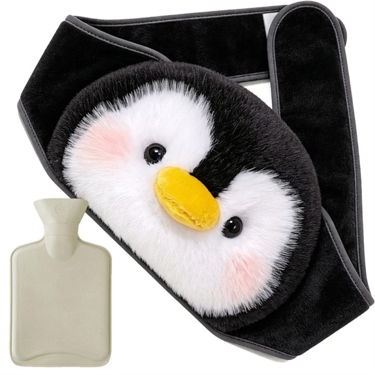 Long Hot Water Bottle Waist Belt Plush Penguin Cover