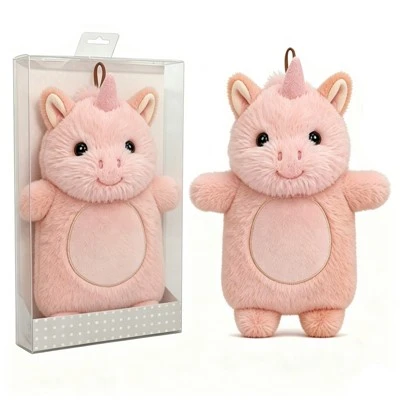 1000ml Cute Unicorn Rubber Heat Water Bag Animal Cover Holly