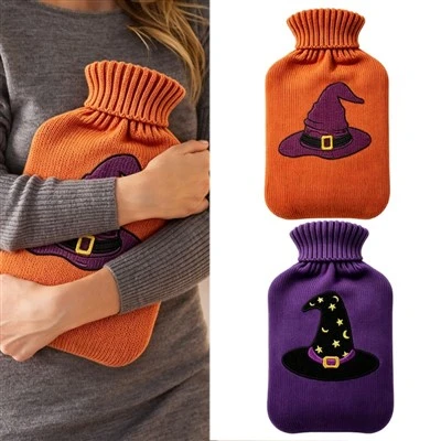 2L Hot Water Bag With Halloween Knitting Cover