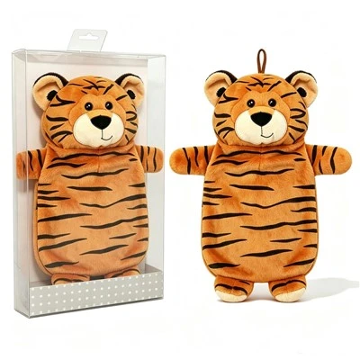 BS1970:2012 Rubber Hot Water Bag with Plush Tiger Cover