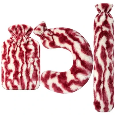 Factory Rubber U Shaped Long Hot Water Bag With Plush Covers