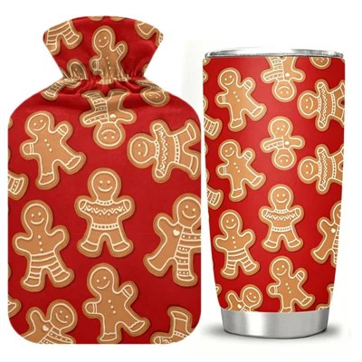Hot Water Bag Bottle Christmas Cover And Stainless Steel Thermos Bottle Set