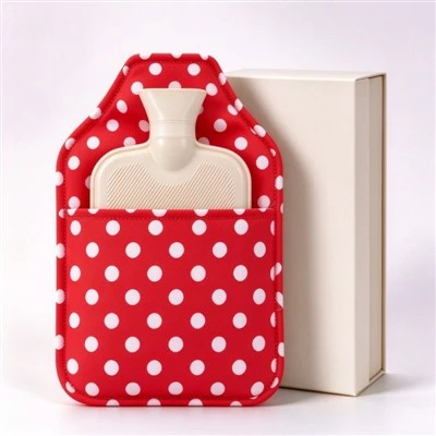 Hot Water Bag With Custom Cotton Cover Gift Set Holly