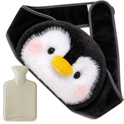 Long Hot Water Bottle Waist Belt Plush Penguin Cover