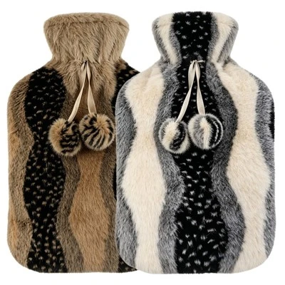 New Design Natural Rubber Hot Water Bottle 2L Plush Cover