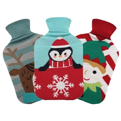 christmas gift hot water bottle bag covers